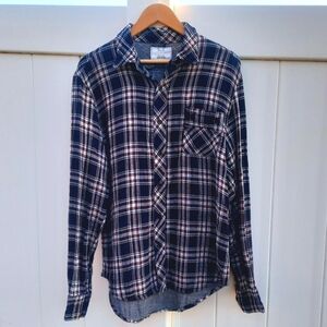 Billy Reid Plaid Casual Button Down Shirt | Lightweight | Made in USA | Large